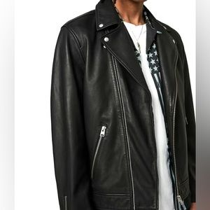 AllSaints Lomi Sheep Leather Biker Jacket Men All Saints Large